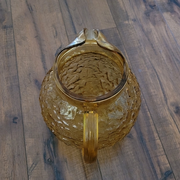 Milano Lido Anchor Hocking Desert Gold Ball Pitcher 1960s Amber - Picture 2 of 3